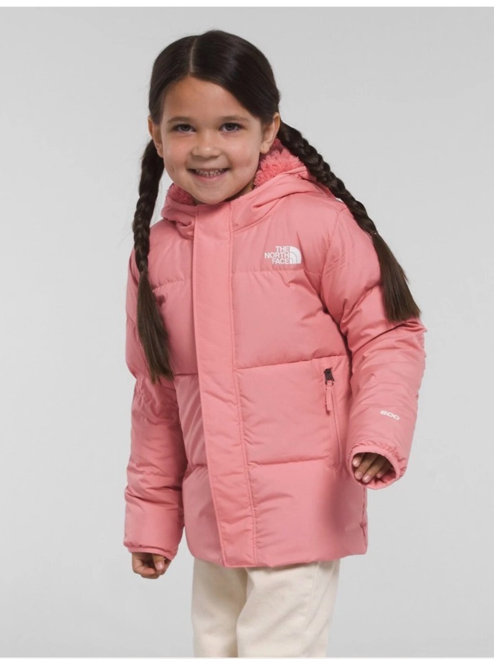 the north face kids “hooded water repellent 600” jacket”